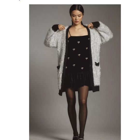 By Anthropologie Tinsel Varsity Cardigan Sweater One Size - Picture 4 of 10